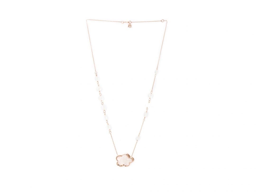 Rainbow Moonstone Bulut Değerli Taş Zincir Kolye - Görsel 2