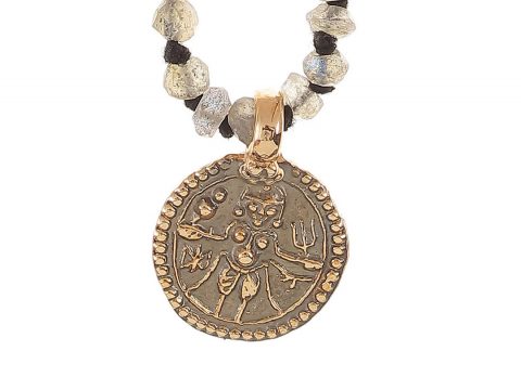 Rajasthan Warrior Woman Rainbow Moonstone Necklace