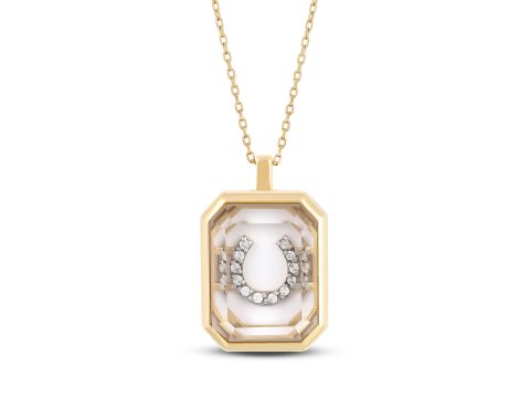 Quartz Small Size Horseshoe Necklace