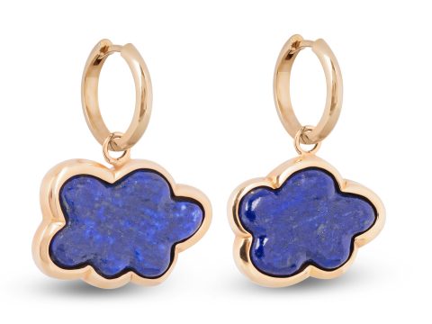 Lapis Lazuli Silver Lining the Cloud Halka Küpe