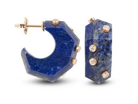 Lapis Lazuli Milestone Halka Küpe