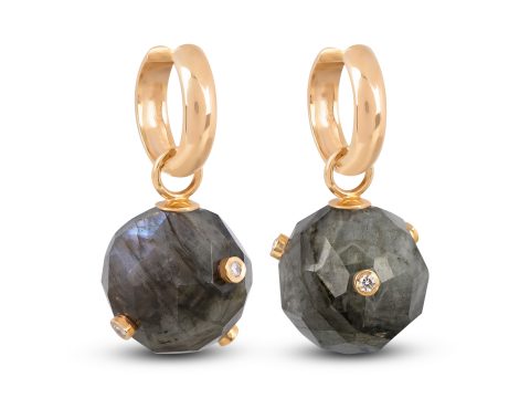 Labradorite Milestone Top Halka Küpe