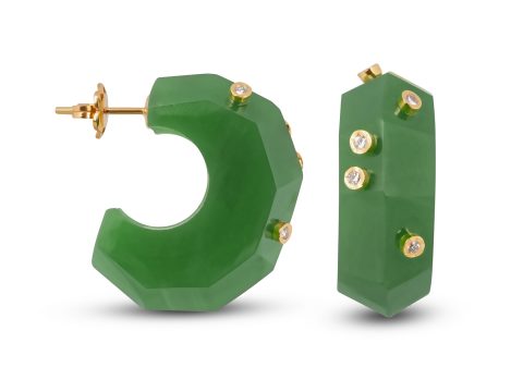Jade Milestone Halka Küpe