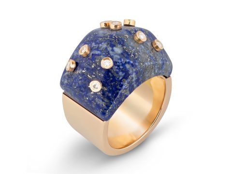 Lapis Lazuli Milestone Bombe Yüzük