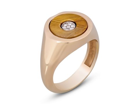 Tiger Eye Küçük Nazar Kalın Yüzük