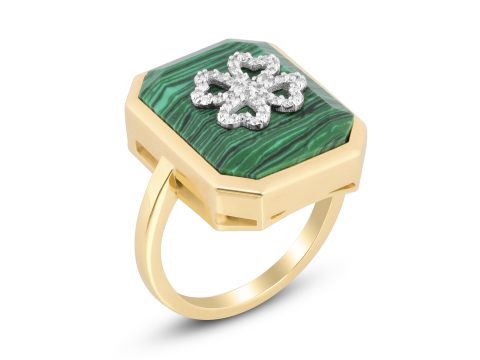 Malachite Orta Boy Yonca Yüzük