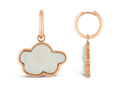 Silver Lining the Cloud Moonstone Halka Küpe
