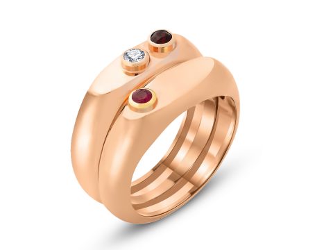 Birthstone İkili Bombe Yüzük