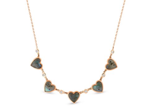 Labradorite 5 Kalp Kolye