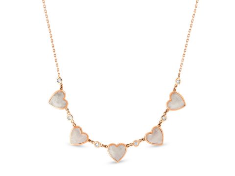 Rainbow Moonstone 5 Kalp Kolye