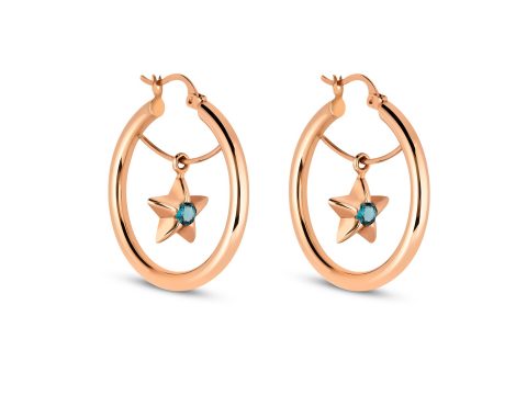Star Dangle Hoop Earrings