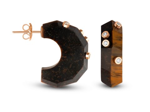 Tiger Eye Küçük Boy Milestone Küpe