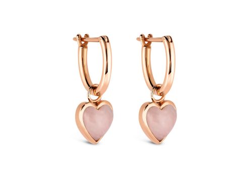 Rose Quartz Kalp Küpe